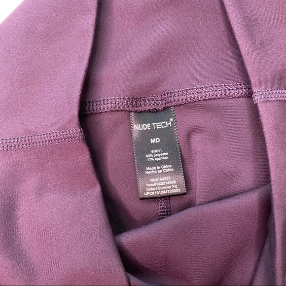 Nude Tech Dark Purple Capri Soft Leggings M - Picture 5 of 9